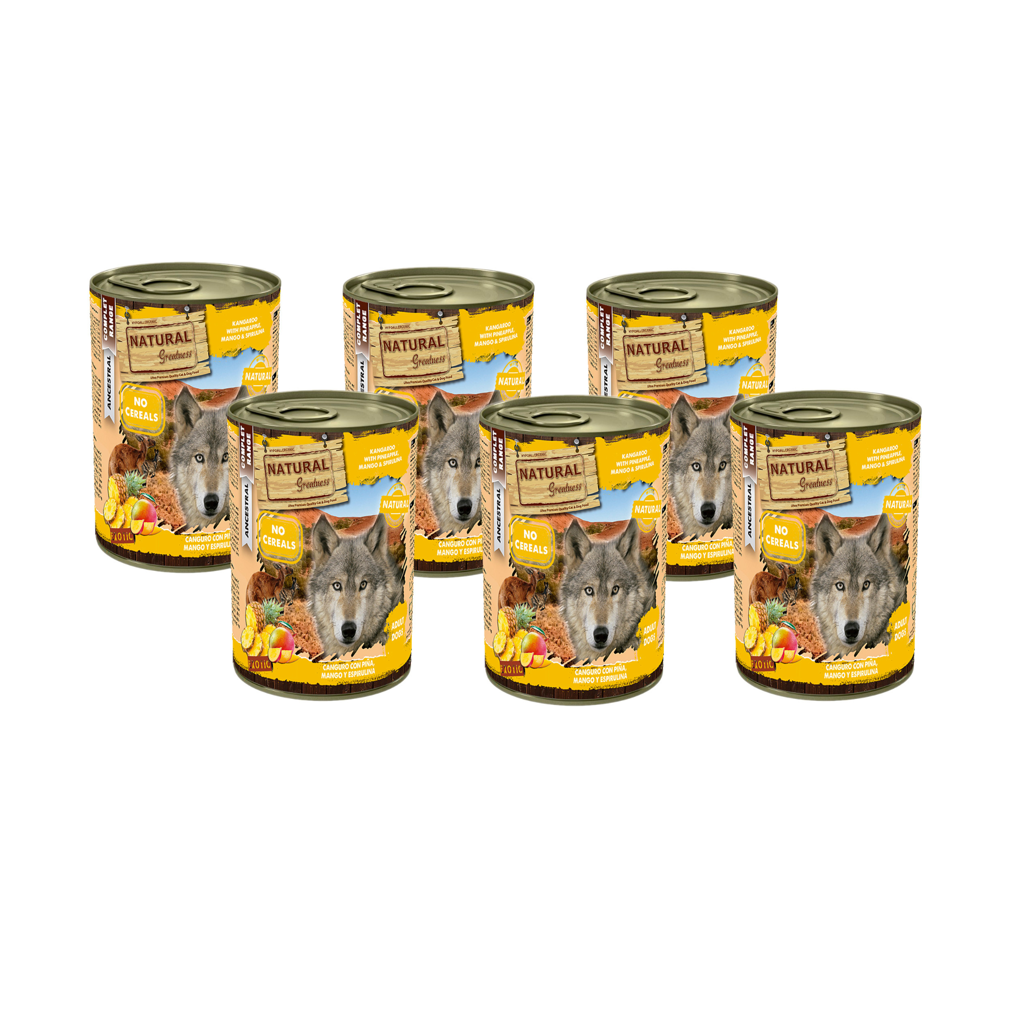 Natural Greatness – Canguro con Piña y Mango | Comida húmeda natural completa para perros