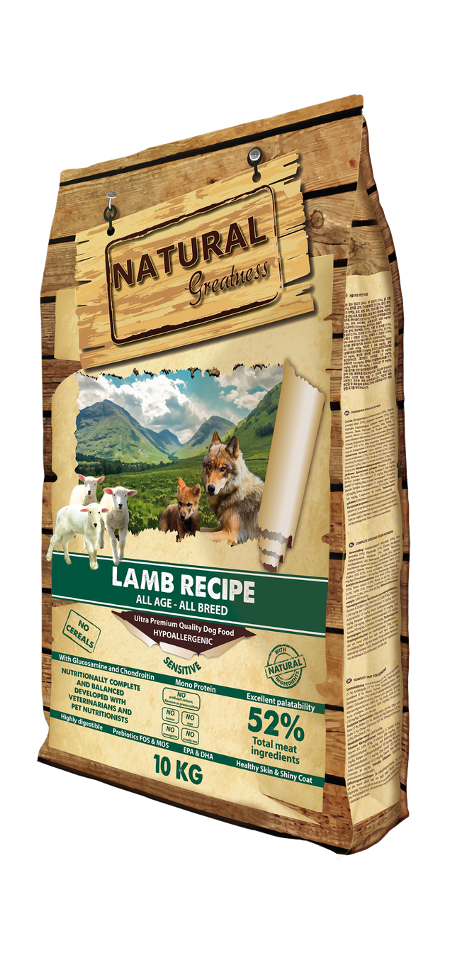 Natural Greatness – Receta de Cordero (Lamb Recipe) | Pienso natural ultra premium sin cereales para perros
