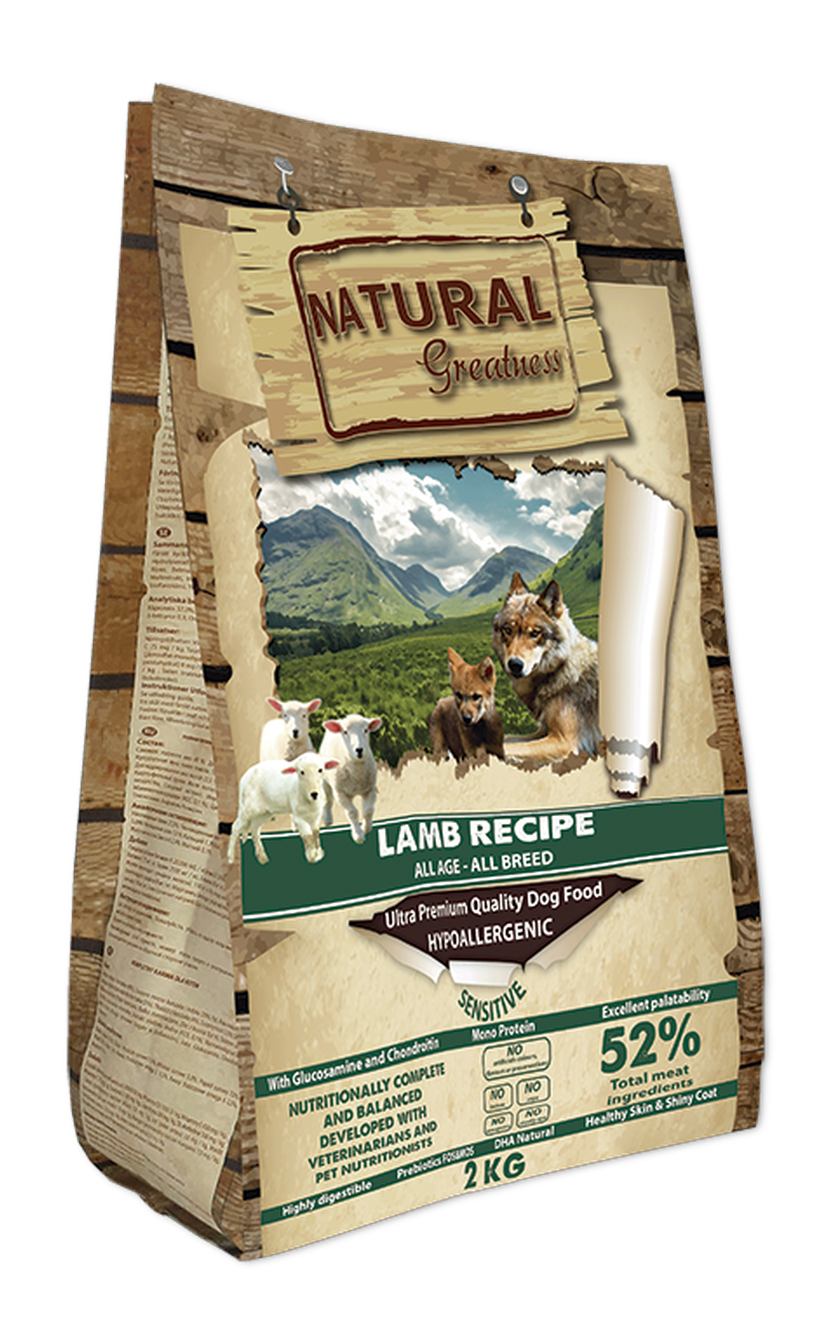 Natural Greatness – Receta de Cordero (Lamb Recipe) | Pienso natural ultra premium sin cereales para perros