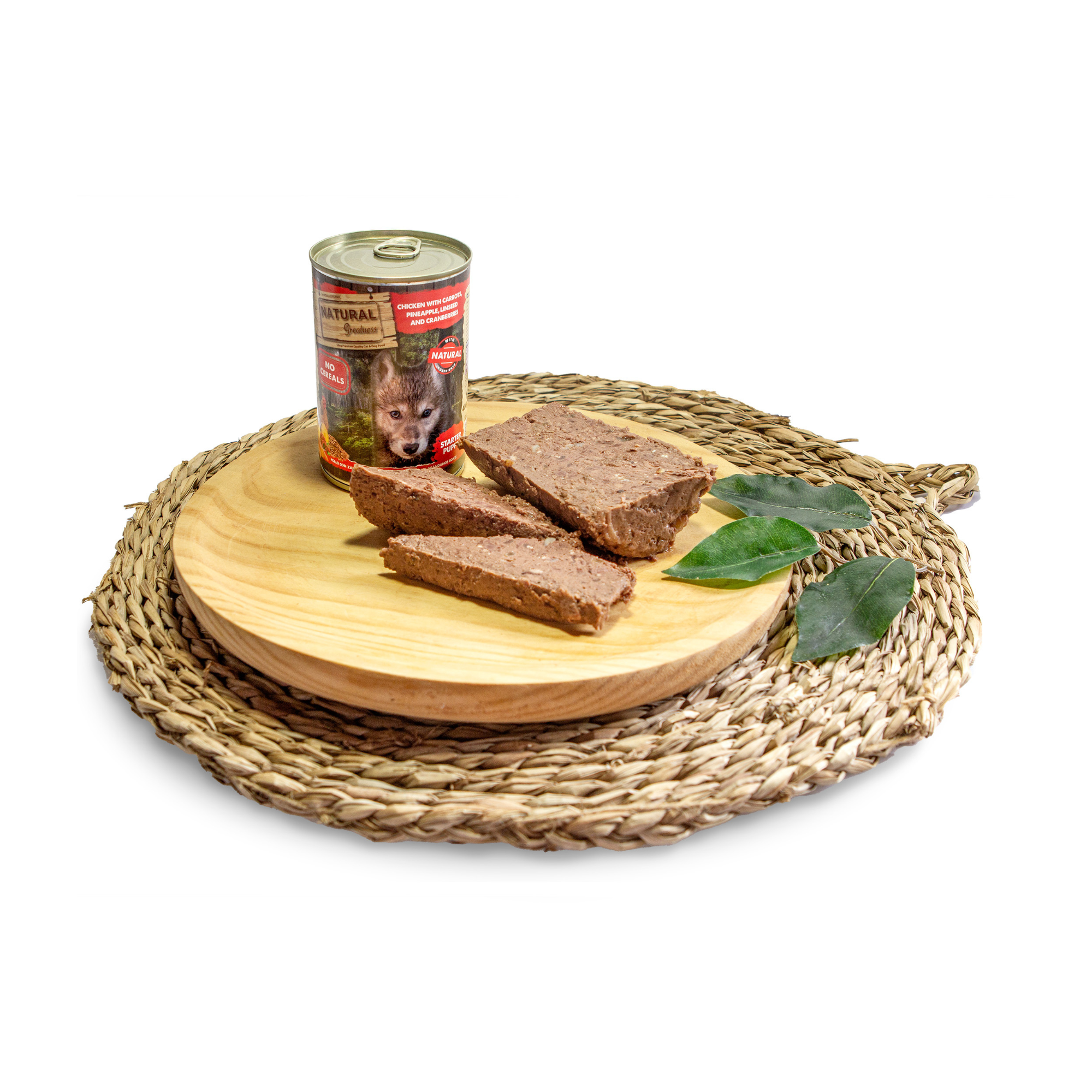 Natural Greatness – Pollo con Zanahorias, Piña, Semillas de Lino y Arándanos Rojos | Comida húmeda completa para cachorros