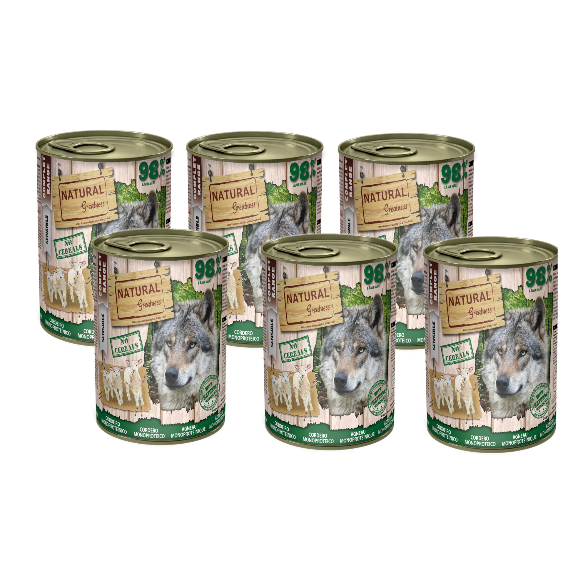 Natural Greatness – Receta Monoproteica de Cordero | Comida húmeda natural para perros