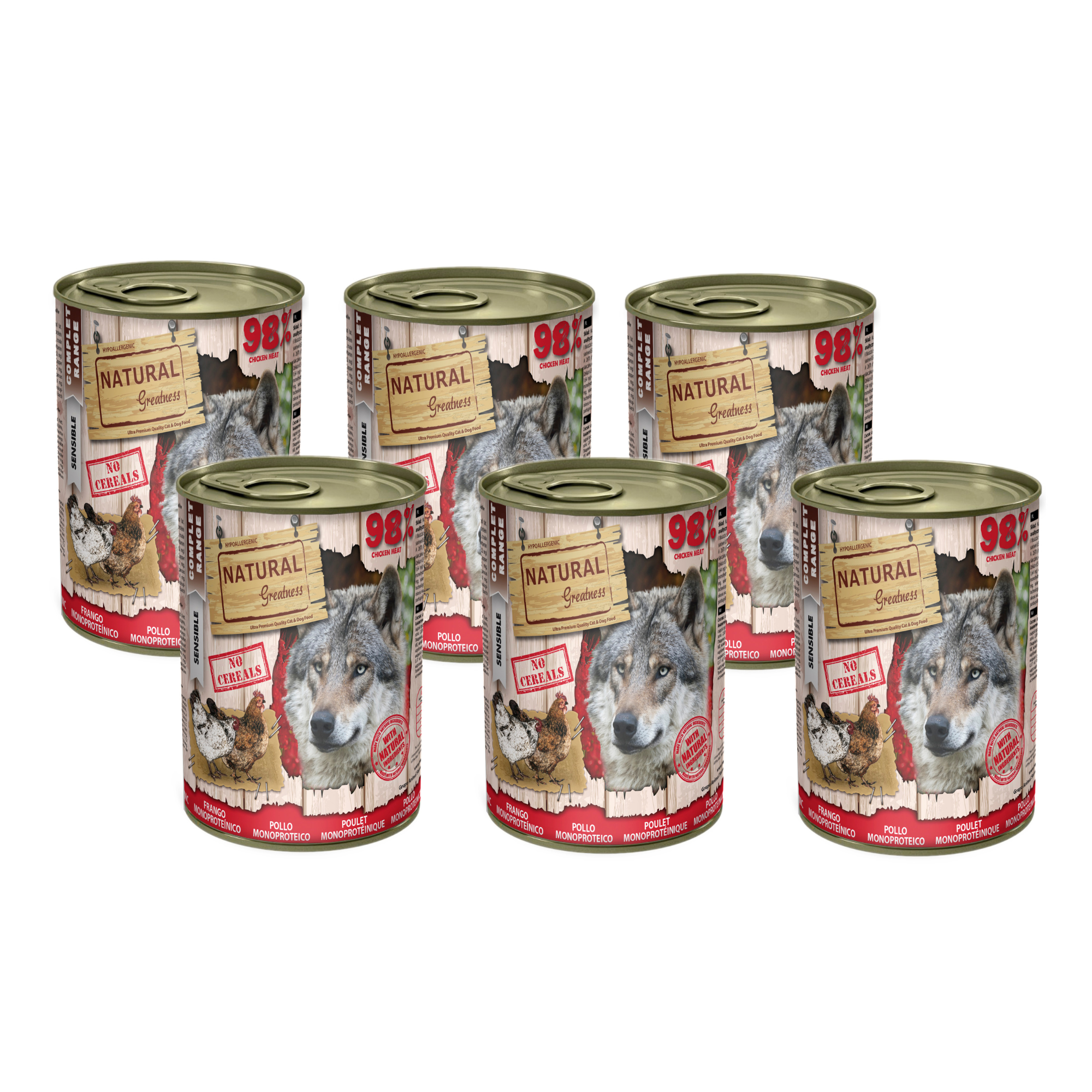 Natural Greatness – Receta Monoproteica de Pollo | Comida húmeda natural para perros