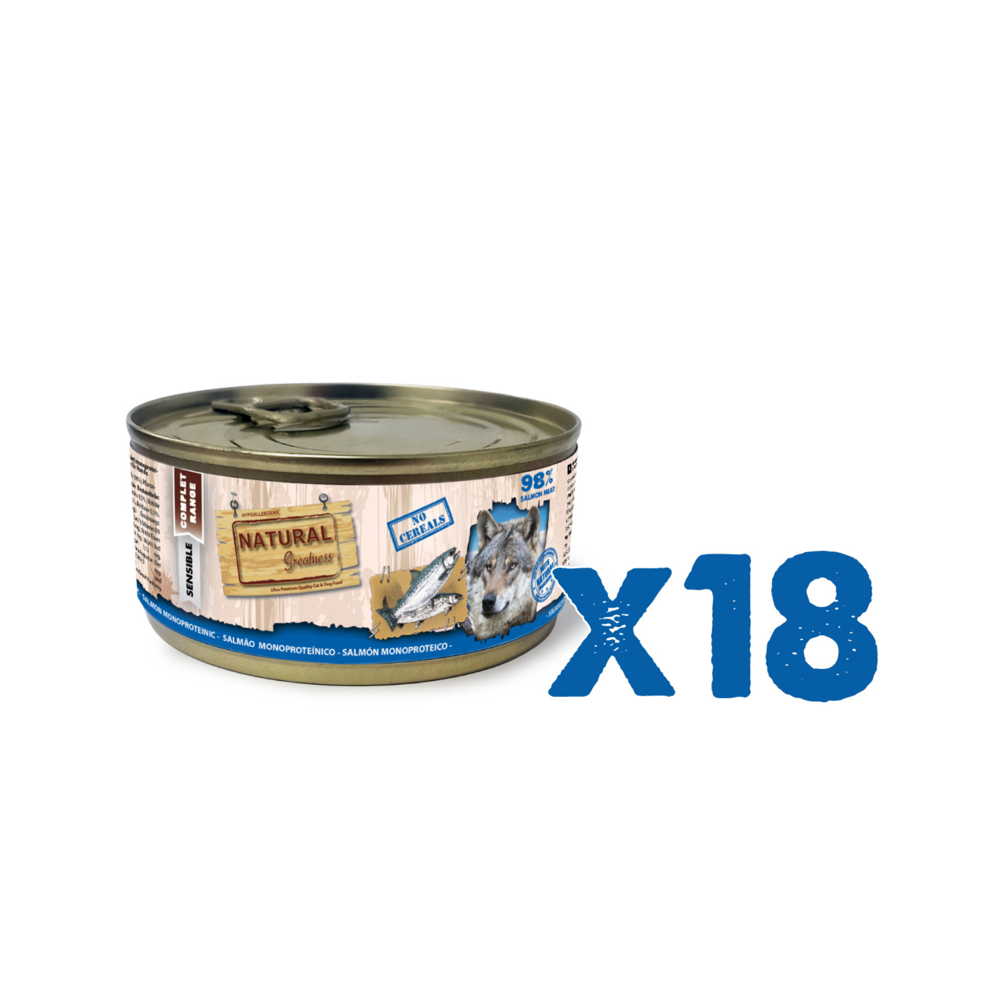 Natural Greatness – Receta Monoproteica de Salmón | Comida húmeda natural para perros